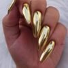Press on Nails 24 Un Swirl Dorado