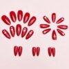 Press On Nails 24 Un Rojas con Corazon