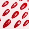 Press On Nails 24 Un Rojas con Corazon