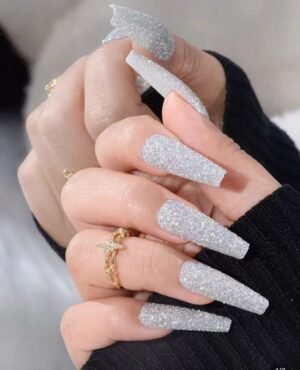 Press On Nails 24 Un Largas Escarchadas Brillantes