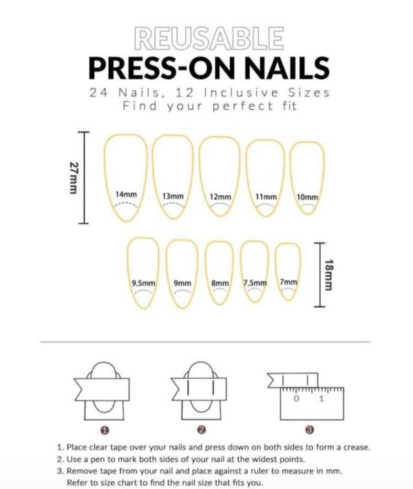 Press On Nails 24 Un efecto espejo almendra