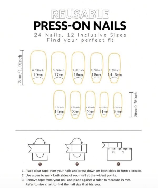 Press On Nails 24 U Degradado Lazo