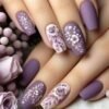 Press On Nails 24 Un violeta floral