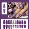 Press On Nails 24 Un violeta floral