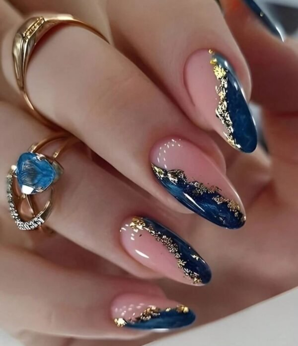 Press On Nails 24 Un geométricas multicolor