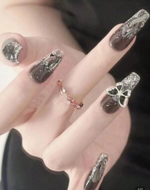 Press On Nails 24 Un Largas Brillantes Almendra