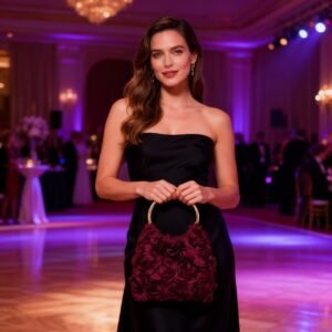 Cartera de mano "Flor de Rosa" elegante