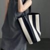 Bolso shopper de tela a rayas
