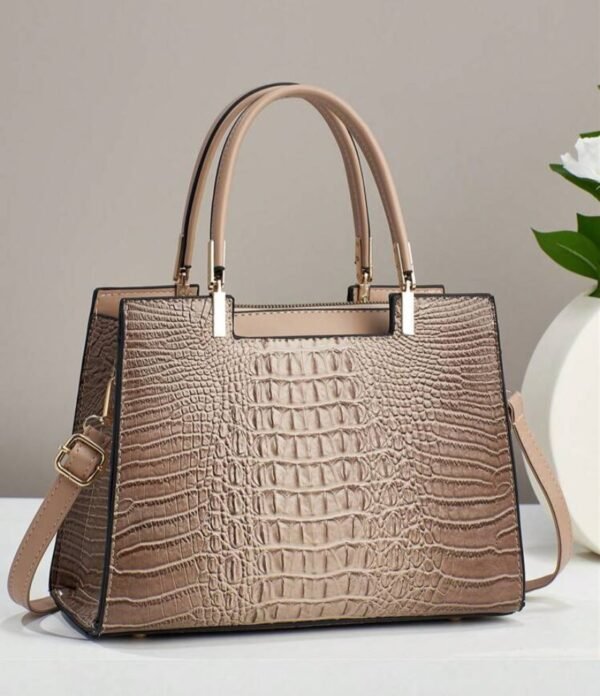 Cartera Cocodrilo Brillante Caqui