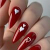 Press On Nails 24 Un Rojas con Corazon