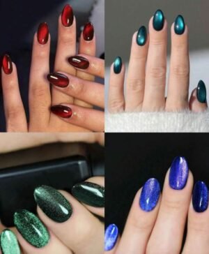 Press on Nails Caja 96 Un Ojo de Gato Cortas