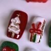 Press on Nails 10 Un Navidad Hechas a mano