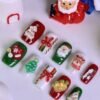 Press on Nails 10 Un Navidad Hechas a mano