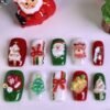 Press on Nails 10 Un Navidad Hechas a mano