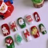 Press on Nails 10 Un Navidad Hechas a mano