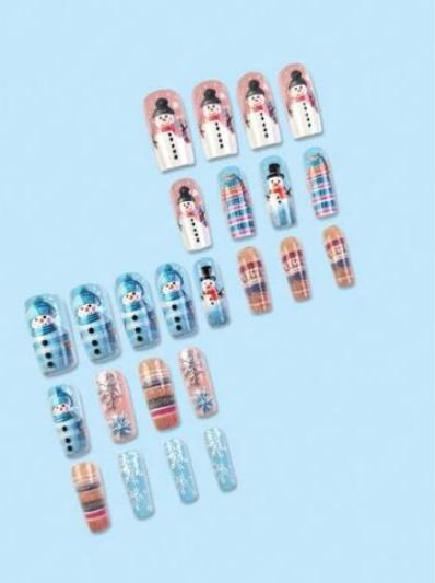 Press on Nails 24 Un Navidad Largas