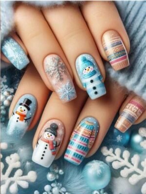 Press on Nails 24 Un Navidad Largas