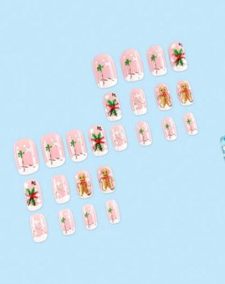 Press on Nails 24 Un Navidad Largas