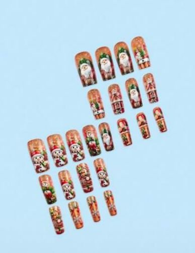 Press on Nails 24 Un Navidad Largas