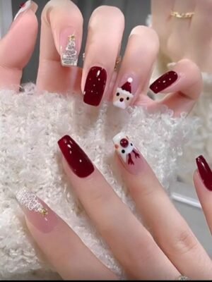 Press on Nails 24 Un Bordo Navidad