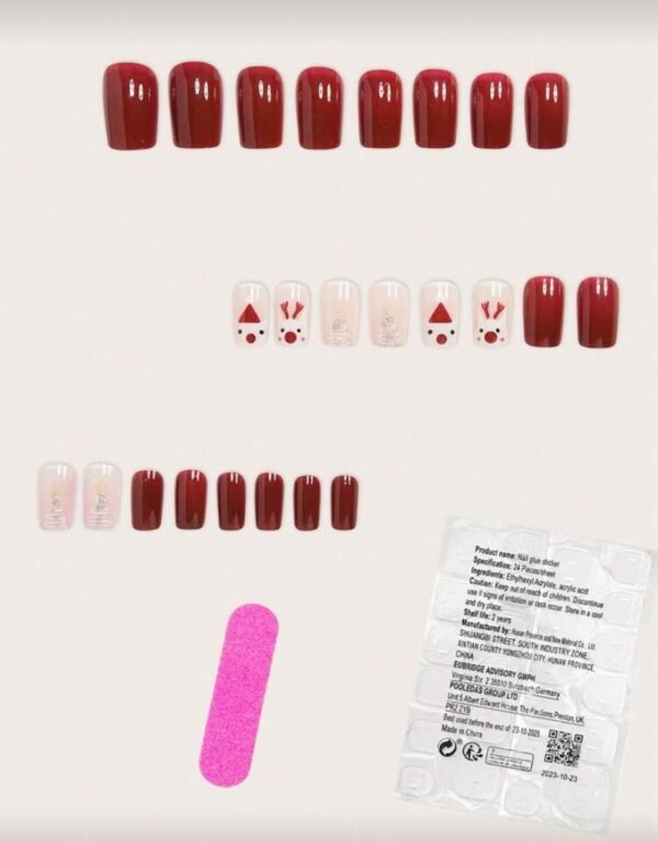 Imagen de WhatsApp 2025-11-06 a las 14.08.08_596a9a9d Press on Nails 24 Un Bordo Navidad