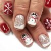 Press on Nails 24 Un Rojo Navidad