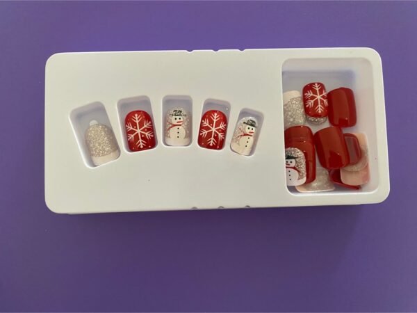 Press on Nails 24 Un Rojo Navidad