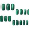 Press On Nails 24 Un Ojo de Gato Verde